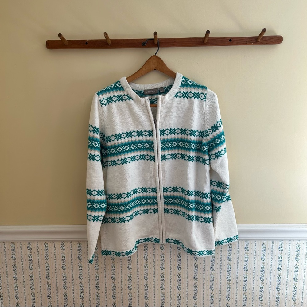 VINTAGE Croft & Barrow Patterned Cardigan Sweater